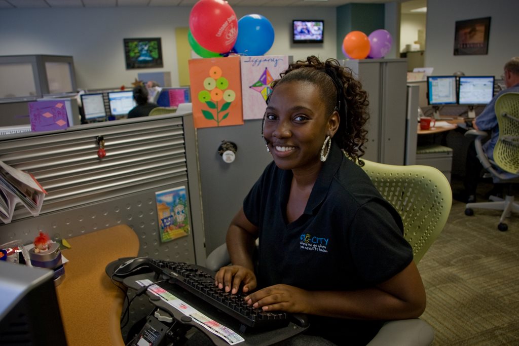 A 630-CITY employee manning the phone lines