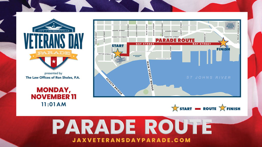 veterans day parade route map