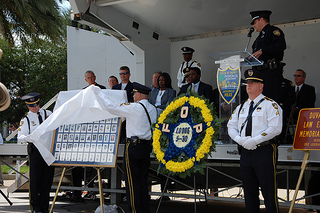 Photo of the platform guests at the May 2, 2012, Police Memorial Ceremony.