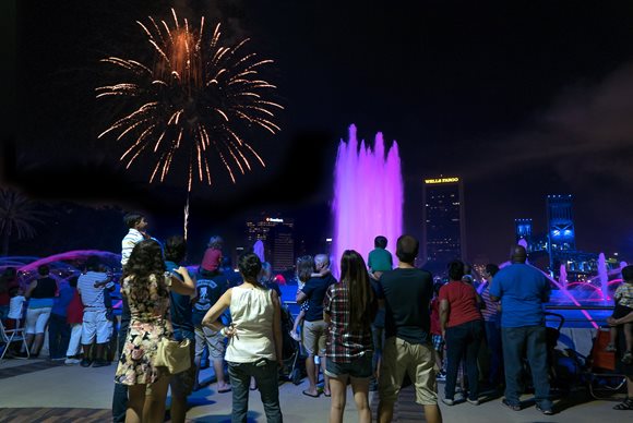 Fireworks over Downtown Jacksonville