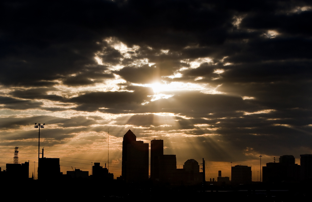 sunset in downtown jacksonville