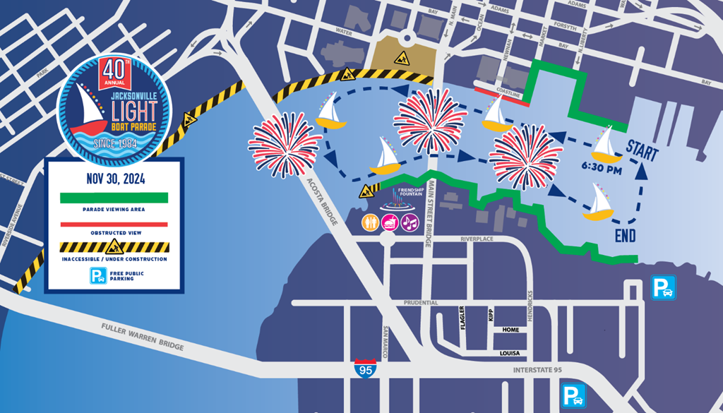 light boat parade river map