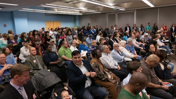 Citizens attending the Mayor's first Community Conversation on Discrimination at FSCJ's Downtown Campus