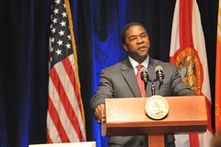 Mayor Brown addressing City Council