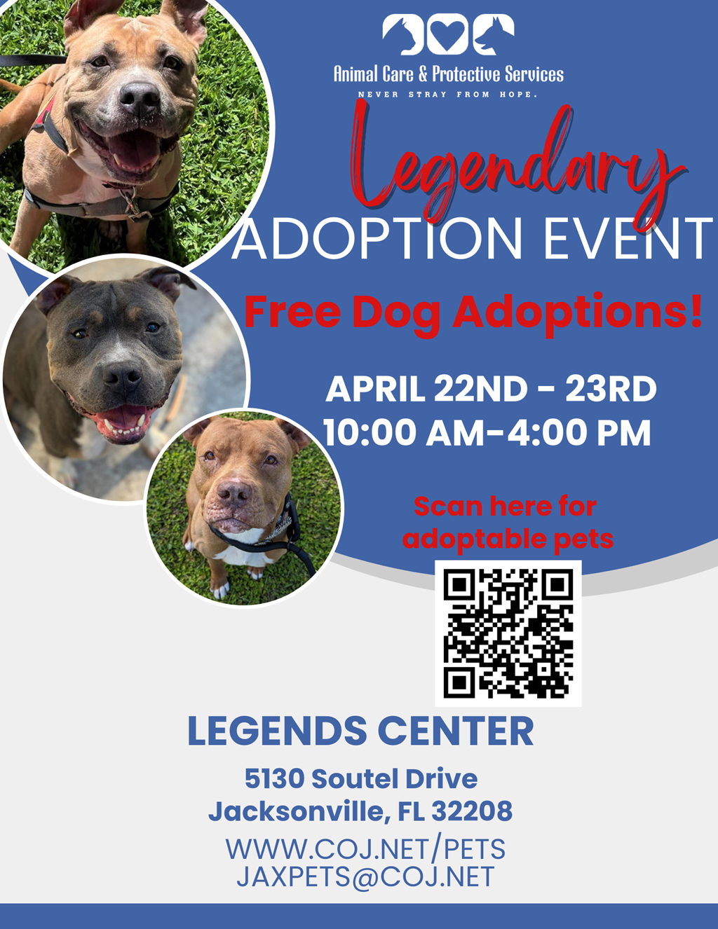 Free dog adoption store events near me