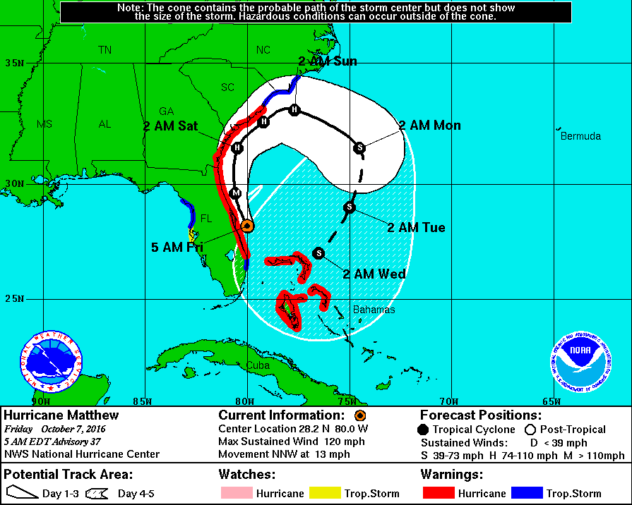 Oct. 7 5 a.m. updated on Hurricane Matthew from the National Hurricane Center