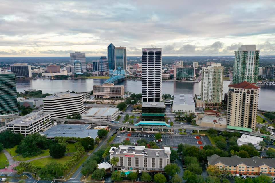 Overhead shot of downtown Jacksonville