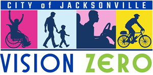 vision zero logo with people silhouettes