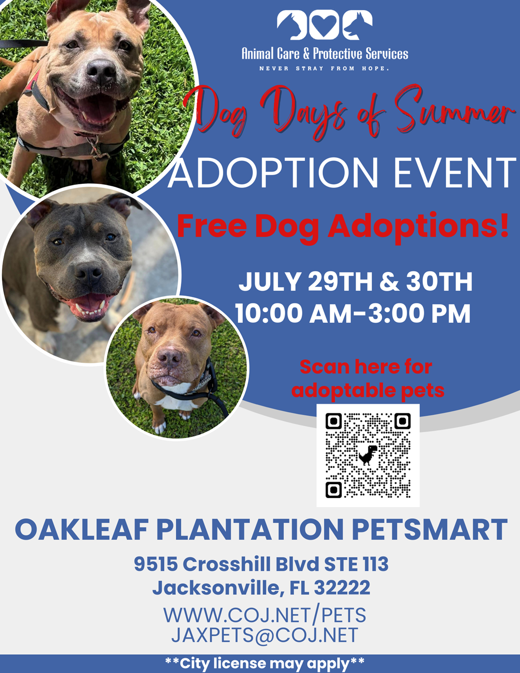 Free dog adoption store day