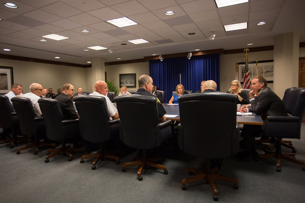 Mayor Lenny Curry convened federal, state and local officials to discuss the practices and procedures conducted for the safety of Jacksonville citizens. 