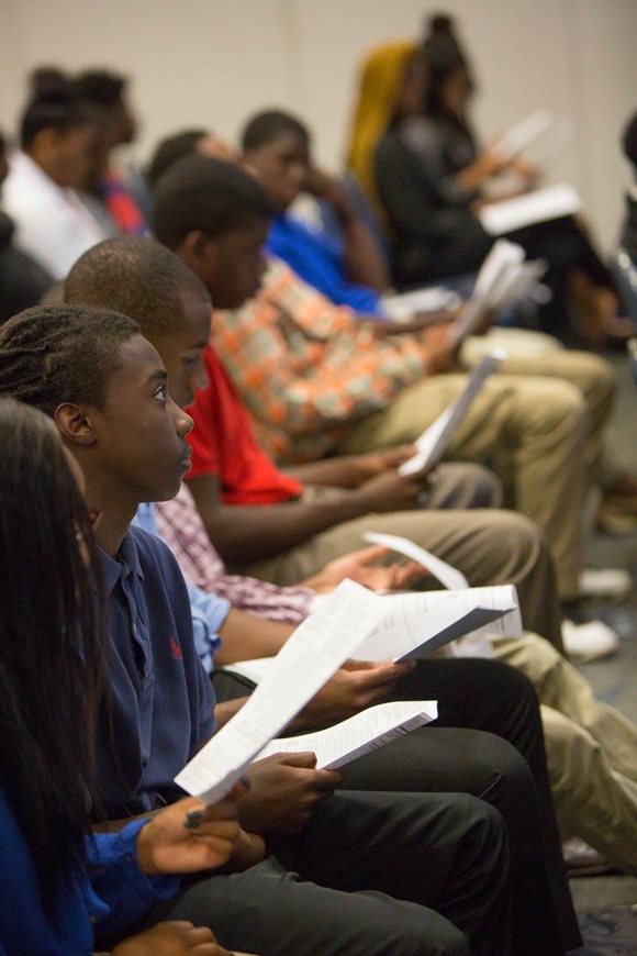 Students attend the orientation for the 2016 Mayor's Summer Jobs Program at the Schultz Center on June 13, 2016