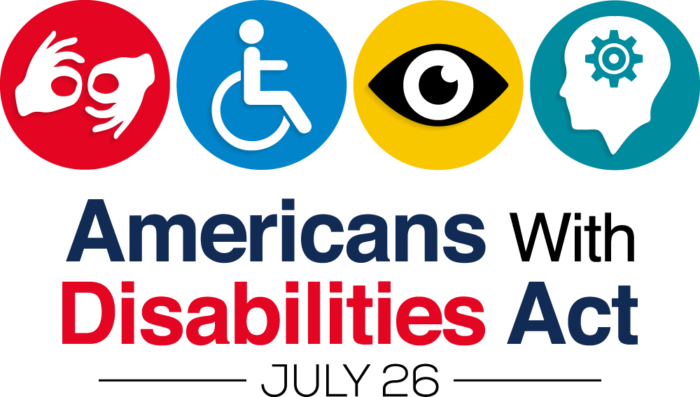 ADA Anniversary graphic with disability icons