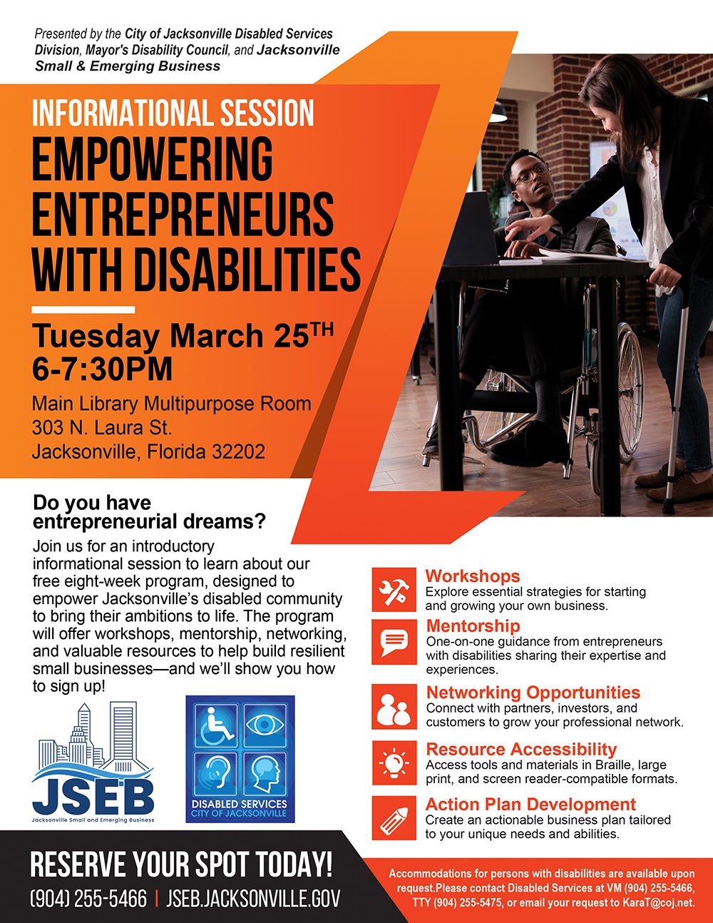 Empowering Entrepreneurs with Disabilities Event Flyer