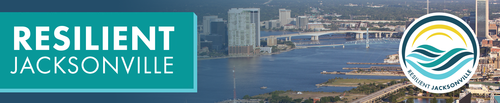 Reslient jacksonville logo with photo of st johns river