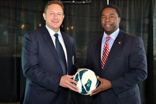 Nick Sankowitz, President of the Philadelphia Union, and Mayor Alvin Brown