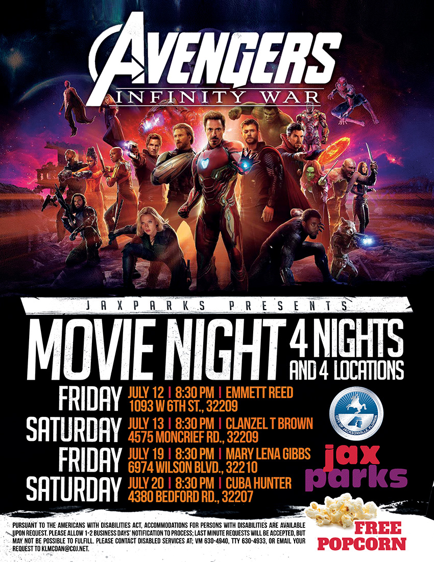 jaxparks movie night flyer - uncle drew