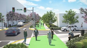 park street road project rendering - people using crosswalk