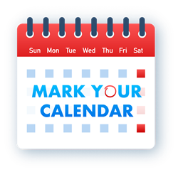 mark your calendar with graphic of monthly calendar