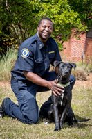 JFRD fireman with ACPS shelter dog