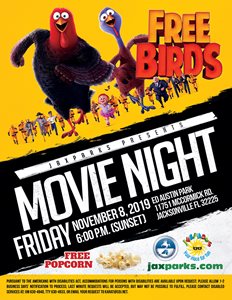 JaxParks movie night - Free Birds Flyer