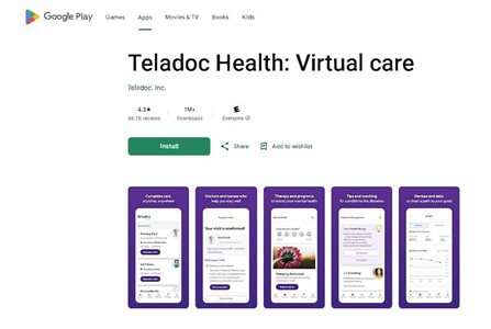 teledoc health app preview in google play store