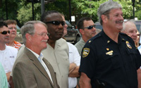 Sheriff Rutherford, former Sheriff Nat Glover and Bobby Deal.