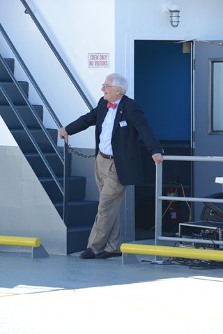 Photo of Council President Bill Gulliford riding the Ferry.