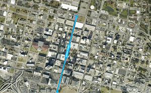 hogan street cycle track overhead map