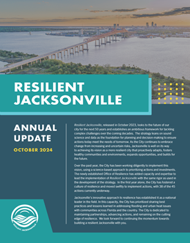 resilient jacksonville annual update report cover with photo of matthews bridgeand river