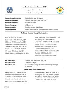 summer camp info 2020